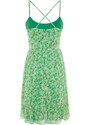 Trendyol Zelené Otevření V Pase Mini Tkané Vzorované Tkané Šaty