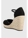 Espadrilky Calvin Klein Jeans WEDGE SANDAL CLOSE TOE ESS dámské, černá barva, na klínku, YW0YW01194