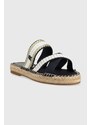 Pantofle Tommy Hilfiger GOLDEN WEBBING SANDAL dámské, tmavomodrá barva, FW0FW07096