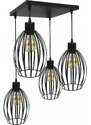 Light for home - Závěsné svítidlo 7001/PK4LCZ FIORDA, 4xE27/60W, černá struktura, 4xE27/60W, Černá