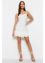 Trendyol Flounce Ecru Mini Skirt Woven Woven Dress