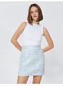 Koton Tweed Mini Skirt with Pockets