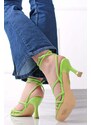 Givana Zelené sandály na tenkém podpatku Harlee