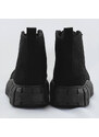 VIA GIULIA Černé šněrovací boty z imitace semiše (XA057)