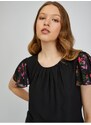 Orsay Černé dámské vzorované tričko - Dámské