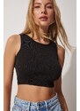 Happiness İstanbul Crew Neck Summer Crop Knitwear 3-Piece Set