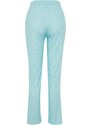 Trendyol Light Blue Floral Knitted Cotton Pajamas Bottoms