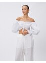 Koton Crop Off-the-Shoulder Blouse with Balloon Sleeves