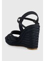 Sandály Tommy Hilfiger ESSENTIAL BASIC WEDGE SANDAL dámské, tmavomodrá barva, na klínku, FW0FW07220