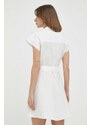 Bavlněné šaty Trussardi bílá barva, mini