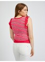 Orsay Bílo-růžové dámské pruhované tričko - Dámské