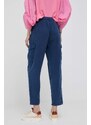 Kalhoty Pepe Jeans Jynx dámské, tmavomodrá barva, kapsáče, high waist