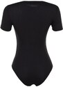 Trendyol Black Half Sleeves Knitted Body Tunic With Snap Fastener