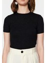 Trendyol Black Half Sleeves Knitted Body Tunic With Snap Fastener