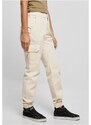 URBAN CLASSICS Ladies High Waist Cargo Pants - whitesand