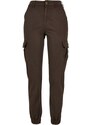 URBAN CLASSICS Ladies High Waist Cargo Pants - brown