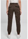 URBAN CLASSICS Ladies High Waist Cargo Pants - brown