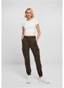 URBAN CLASSICS Ladies High Waist Cargo Pants - brown