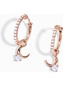 Royal Exklusive Royal Fashion náušnice 18k zlato Vermeil MOON-ED-08-ROSEGOLD