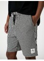 Koton Bermuda Shorts with Label Print, Pocket Detail, Lace-Up Waist.