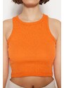 Trendyol Brown-Orange 2-Pack Fitted Crop, Corduroy, Stretchy Knit Undershirt