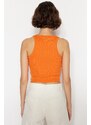 Trendyol Brown-Orange 2-Pack Fitted Crop, Corduroy, Stretchy Knit Undershirt