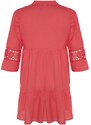 Trendyol Beige Mini Woven Lace Detailed 100% Cotton Beach Dress