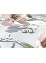 Stříbrné náušnice s perlou uprostřed zirkonové ozdoby - Meucci SP72E