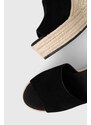Sandály Calvin Klein Jeans WEDGE SANDAL WIDE SU CON dámské, černá barva, na klínku, YW0YW00963