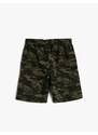 Koton Tie Waist Shorts Camouflage Printed Cotton