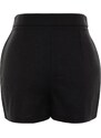 Trendyol Black Woven Linen Blend 100% Cotton Shorts & Bermuda