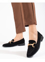 Women's suede loafers Shelvt black