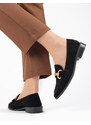 Women's suede loafers Shelvt black