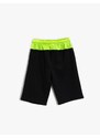 Koton Contrast Colored Shorts with Tie Waist