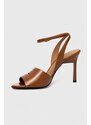 Kožené sandály Calvin Klein GEO STIL SANDAL 90HH hnědá barva, HW0HW01462