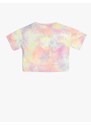 Koton Tweety Licensed T-Shirt. Oversized, Short Sleeved Crewneck Tie-Dye Patterned T-Shirt.