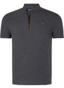 TRIPLE SET T8571 DEWBERRY ZIPPERED MENS T-SHIRT-NAVY BLUE-WHITE-ANTHRACITE