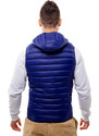 Pánská prošívaná vesta s kapucí GLANO - tmavě modrá