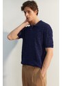 Trendyol Navy Blue Limited Edition Relaxed Short Sleeve Knitwear Polo Neck T-shirt