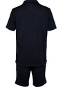 Trendyol Navy Blue Regular/Normal Fit Textured Fabric Labeled Polo Neck Tracksuit Set