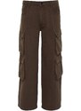 Trendyol Limited Edition Brown Premium Baggy Cargo Pants