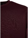 Trendyol Claret Red Oversize/Wide Cut Long Sleeve Crew Neck Textured Sweatshirt