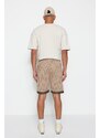 Trendyol Beige Men's Regular Mid-Length/Regular Cut Striped Shorts.