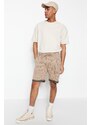 Trendyol Beige Men's Regular Mid-Length/Regular Cut Striped Shorts.