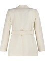 Trendyol Cream Tie Waist Belted Woven Lined Jacket