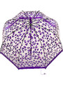 Fulton dámský průhledný deštník Birdcage 2 PURPLE LEOPARD L042
