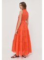 Bavlněné šaty MAX&Co. oranžová barva, maxi