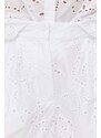 Bavlněné šortky MAX&Co. bílá barva, high waist