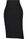 Trendyol Black Crepe Double Breasted High Waist Midi Knitted Skirt