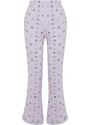 Trendyol Lilac Cotton Star Patterned Knitted Pajama Bottoms